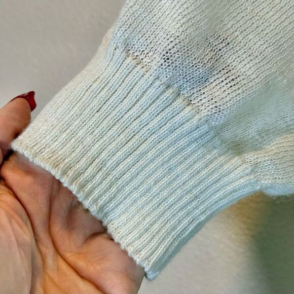 White + Warren Ivory Short Sleeve Button Up Front Tie Cardigan Women's Small - Picture 2 of 10